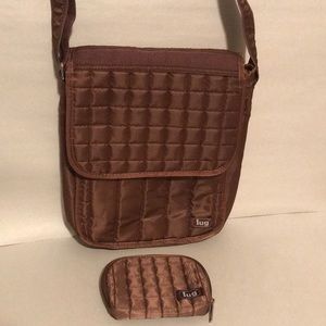 Lug crossbody purse and matching coin purse